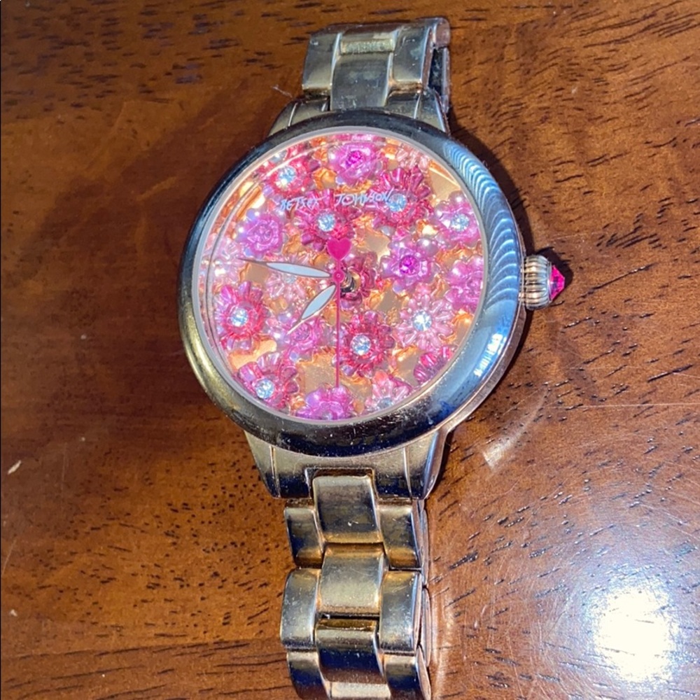 Betsy Johnson Gold Flower Watch